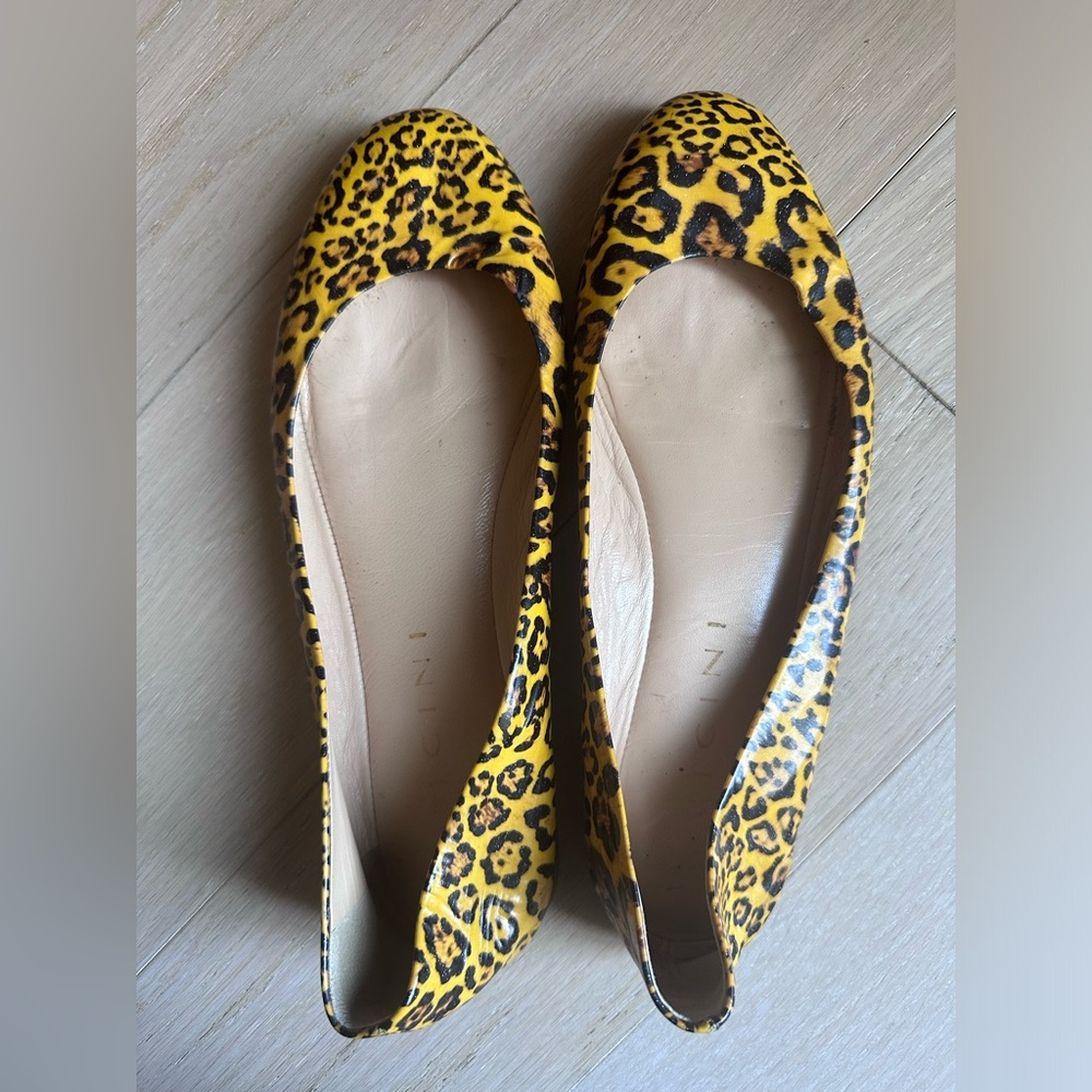 VICINI Leopard print patent leather ballet flats. Size 38